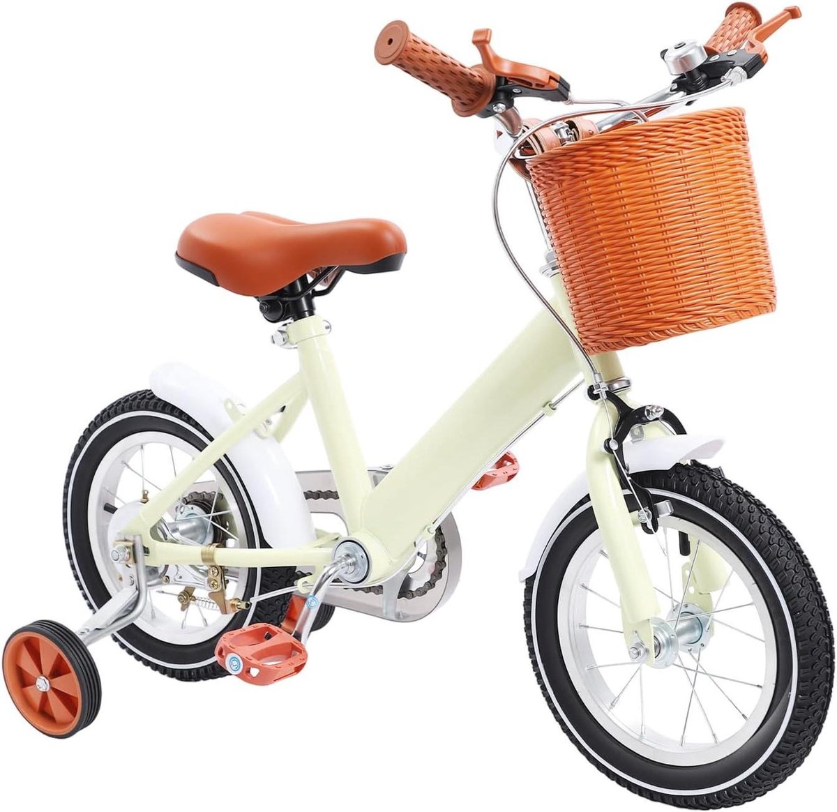 Kinderfiets 12 inch Loopfiets Leren Fietsen Inclusief d 80-110 cm Geel