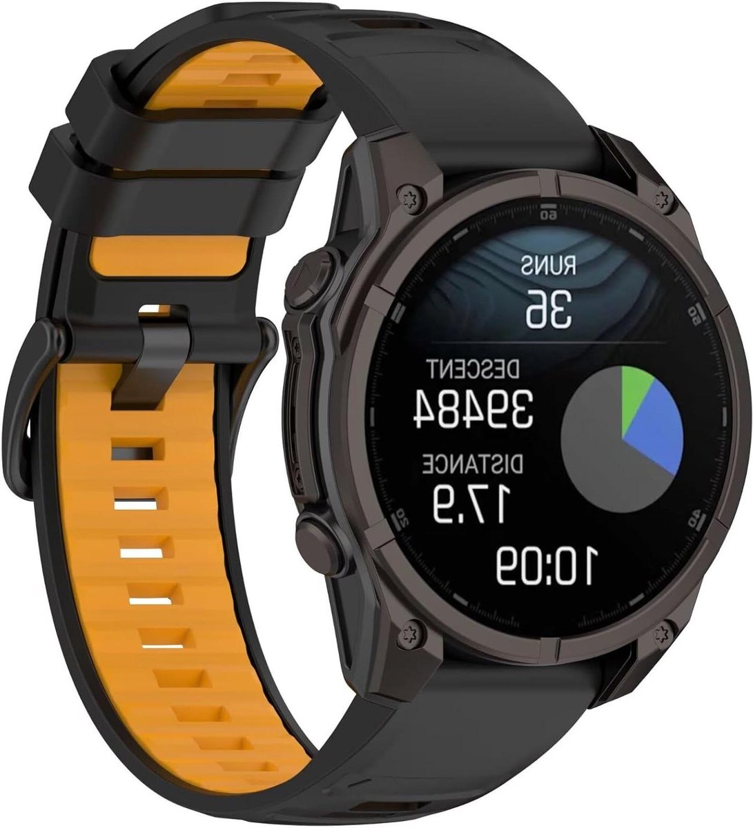 Horlogebandje - Vervangende band - Dagelijks gebruik - Zacht siliconen materiaal - 22 mm - Zwart