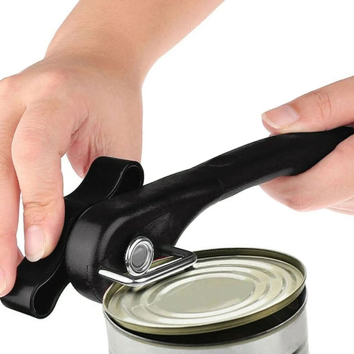 carmdering - Handmatige Zijdse Dosenopener - Handbediende Blikopener - Keukengereedschap - Veilig Snijden Zonder Voedselcontact - Ergonomische Siliconen Grip - Roestvrij Staal En Kunststof - Gladde Randen Zonder Scherpe Kanten