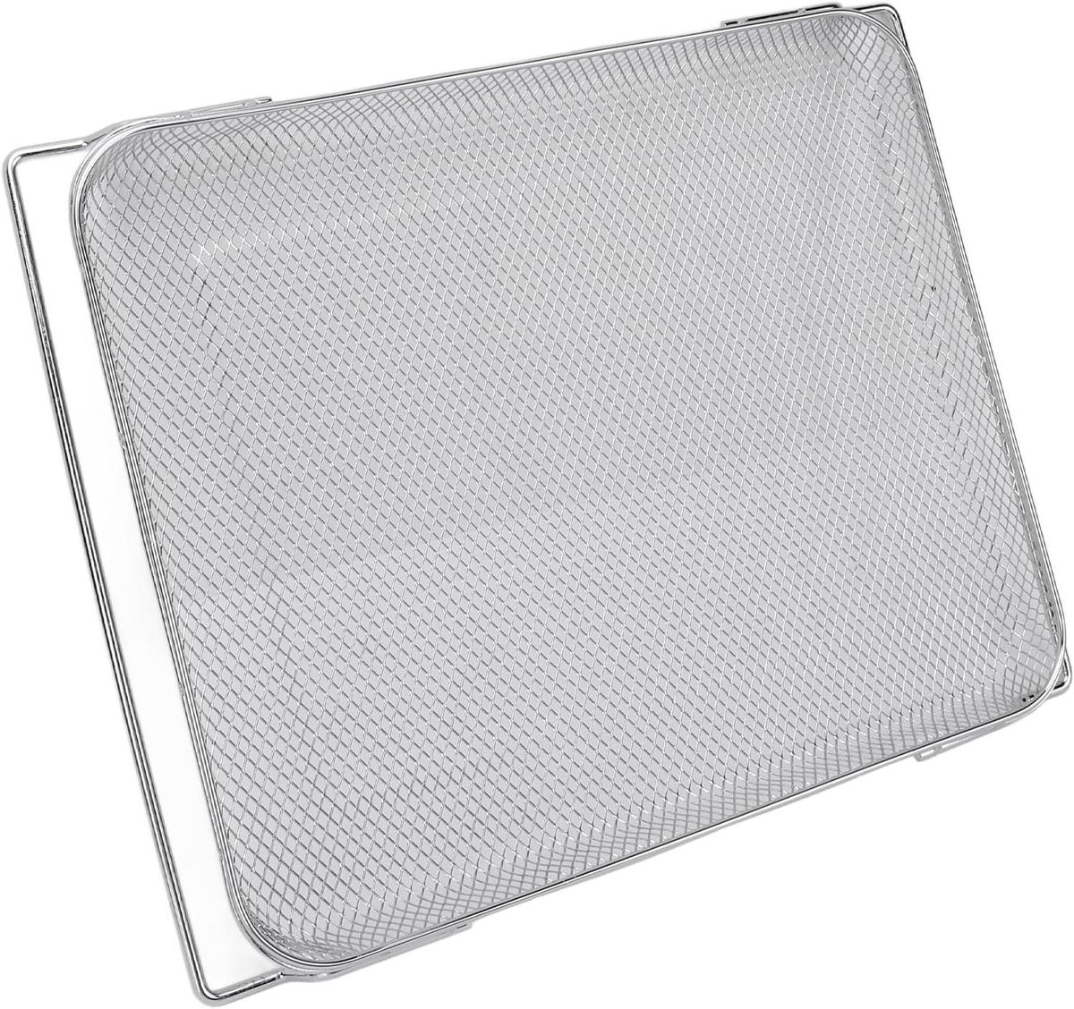 Oven Mandje - Mandje voor Airfryer - Ovenschotels Bereiden - Roestvrij Staal - 38 x 30 x 4 cm - Zilver