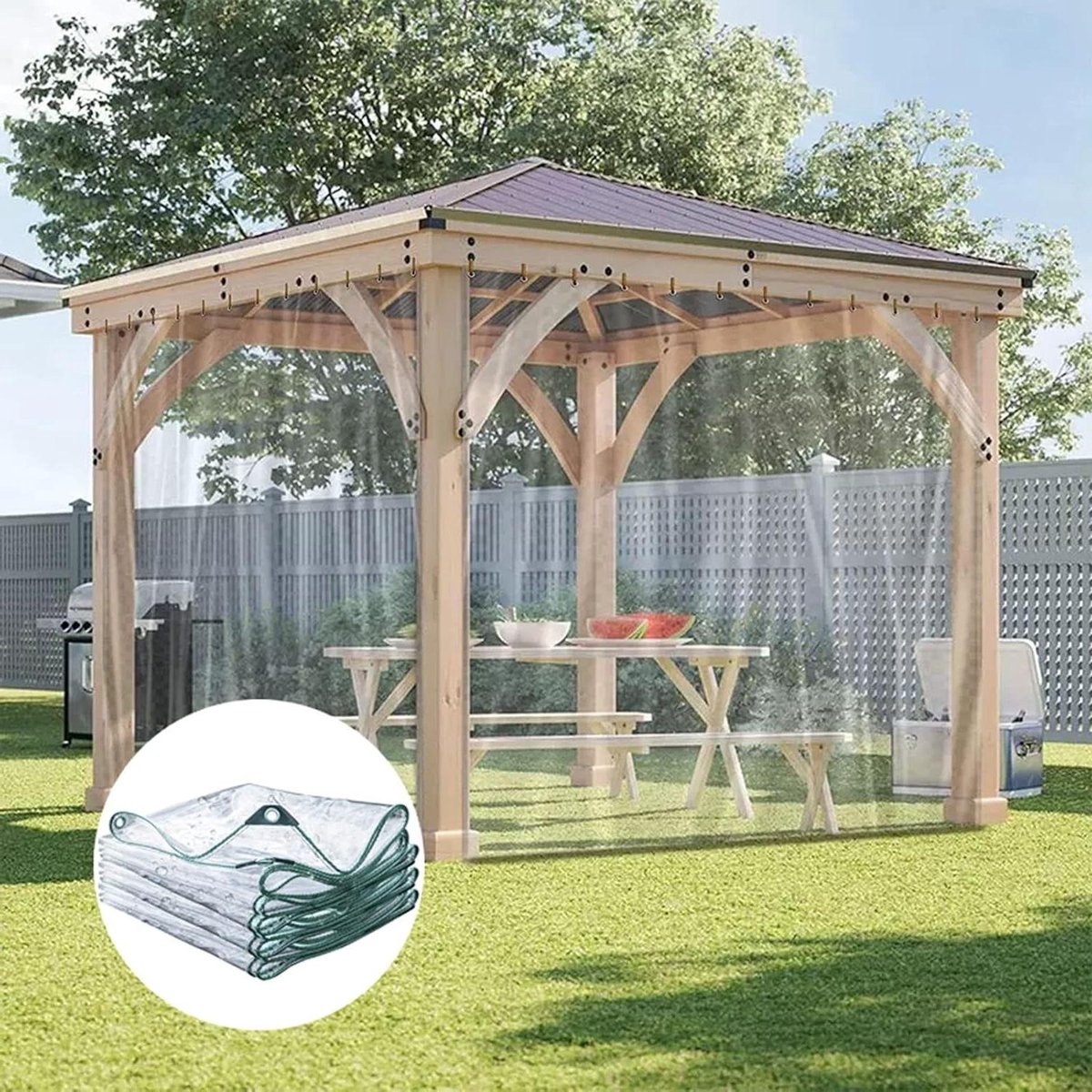 Transparant Zeil - Afdekzeil PVC - Buiten Beschermen - Scheurbestendig Waterdicht - 0.35mm Dik - Transparant