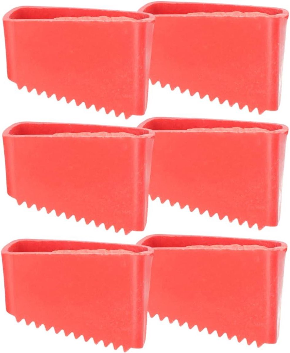 Laddervoeten - Ladderpads - Vloeren Beschermen - Verbeterd Dik Ontwerp - 6 Stuks - Rood