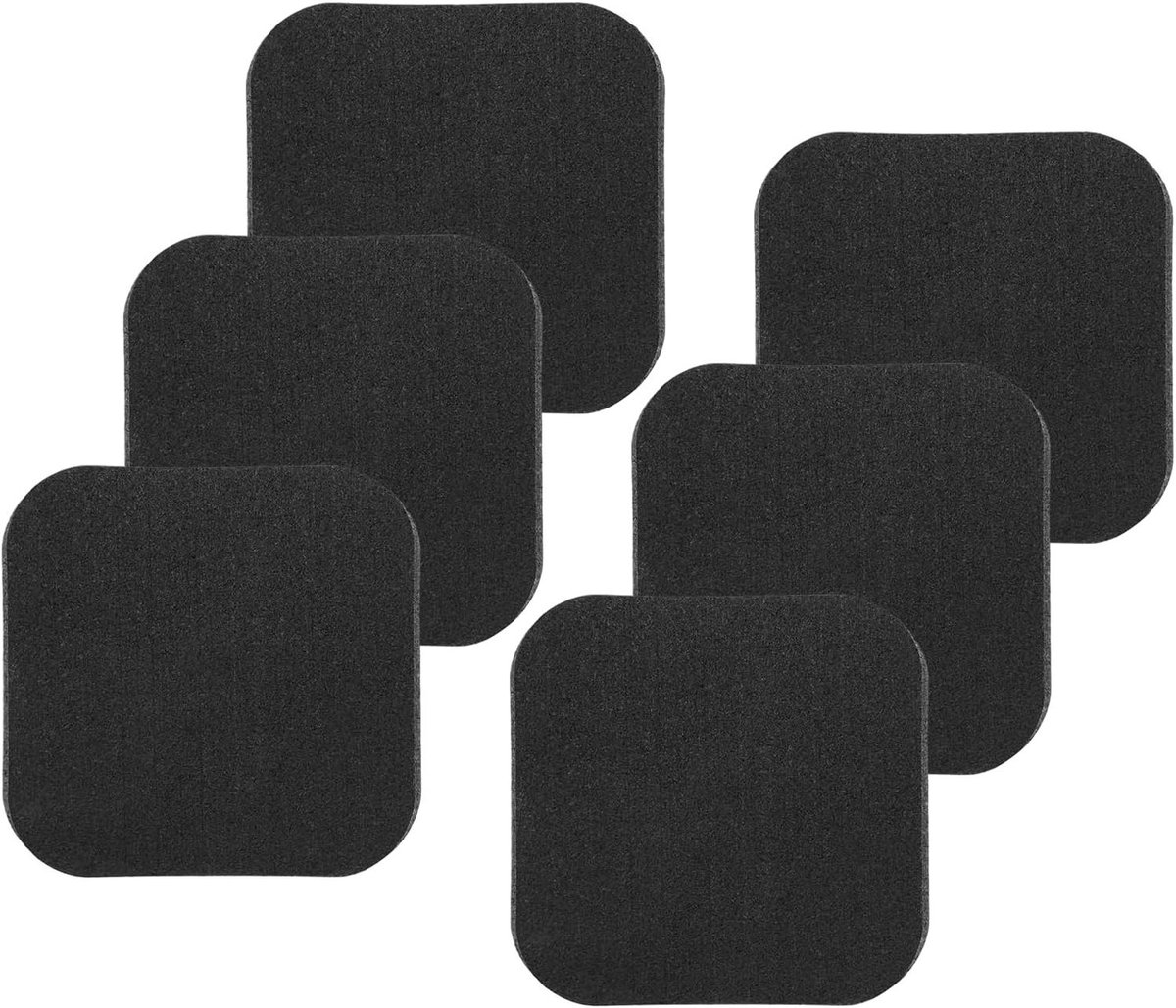 Loopbandmatten Set - Vloerbeschermers Fitness - Apparatuur Stabiliseren - Schokabsorberend Ontwerp - 6 Stuks - Zwart