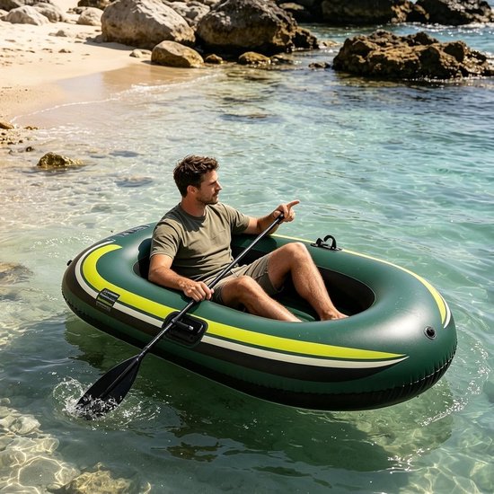 Opblaasbare boot - Drijvend vlot - Watersport plezier - Verdikt antislip design - 90 x 140 cm - Blauw — afbeelding 2
