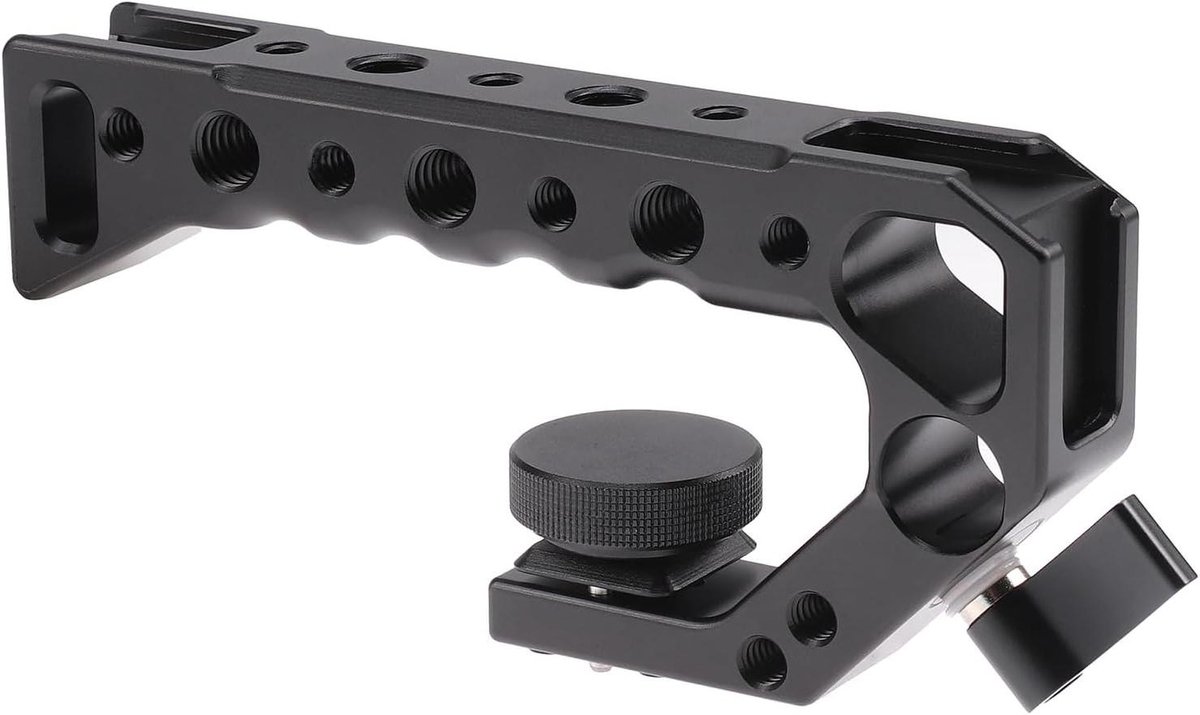 Camera Handgreep - Top Handvat - Stabiele Opnames - Metalen Constructie - 140 x 64 mm - Zwart