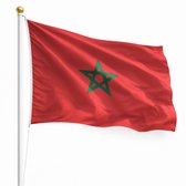 Marokkaanse Vlag 100x150 cm – Marokko Vlag Rood met Groene Ster – Supportersvlag voor WK, EK & Evenementen