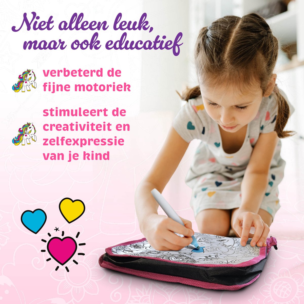 Unicorn Tas Kleuren - Unicorn Knutselpakketten voor Kinderen - Tekenpakketten voor Meisjes - Creatief Speelgoed Voor Meisjes Vanaf 6 Jaar - Magisch Unicorn Knutselset Cadeau - Joya Creative — afbeelding 6