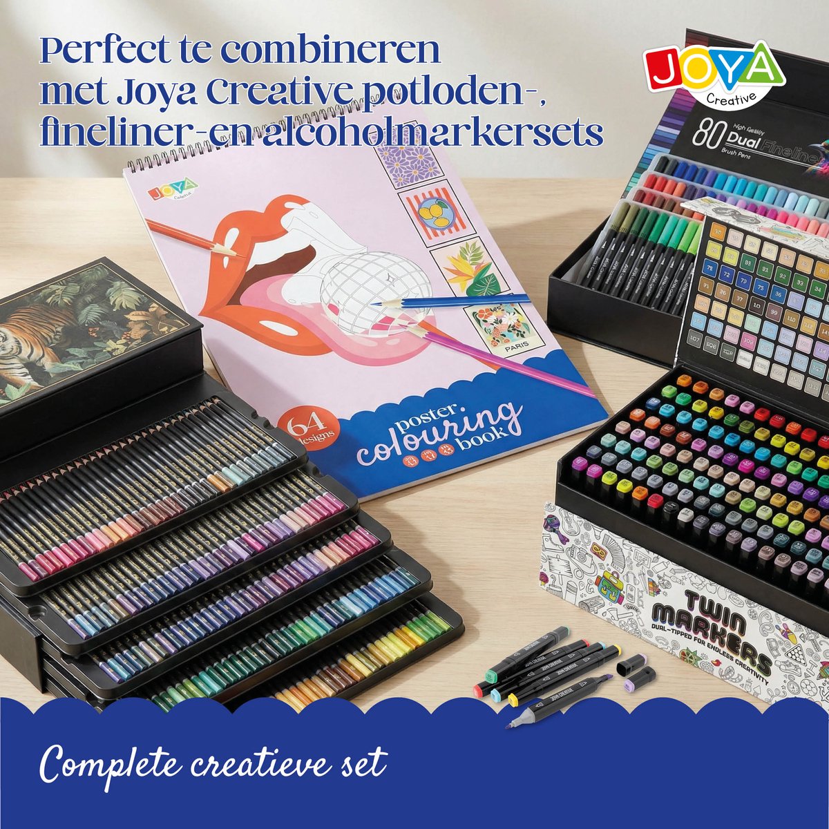 Joya Creative Kleurboek voor Volwassenen Posters - Volwassen Kleurboek met 64 Designs - A3, A4 en A5 Formaat - Uitscheurbaar - Spiraalband — afbeelding 2