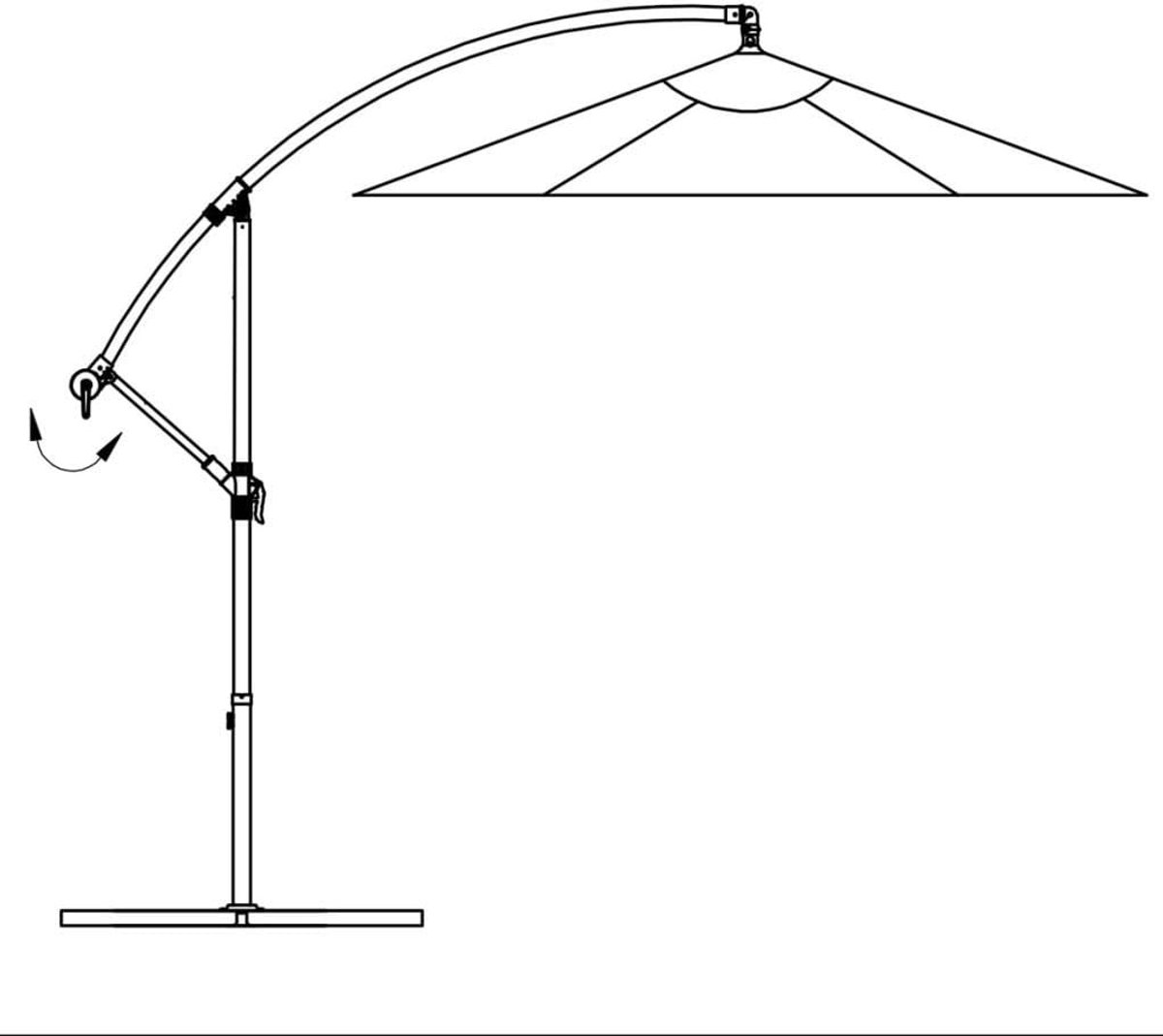 ZweefParasol | Zonnescherm | Tuinparasol 3 m zandwit – foto 7