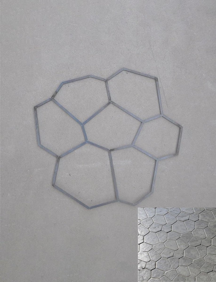 Betonnen Bestratingsvorm - Tuinpad Mal Steen - Tuinpad Aanleggen - Natuursteen Effect - 50 x 51 cm - Zwart