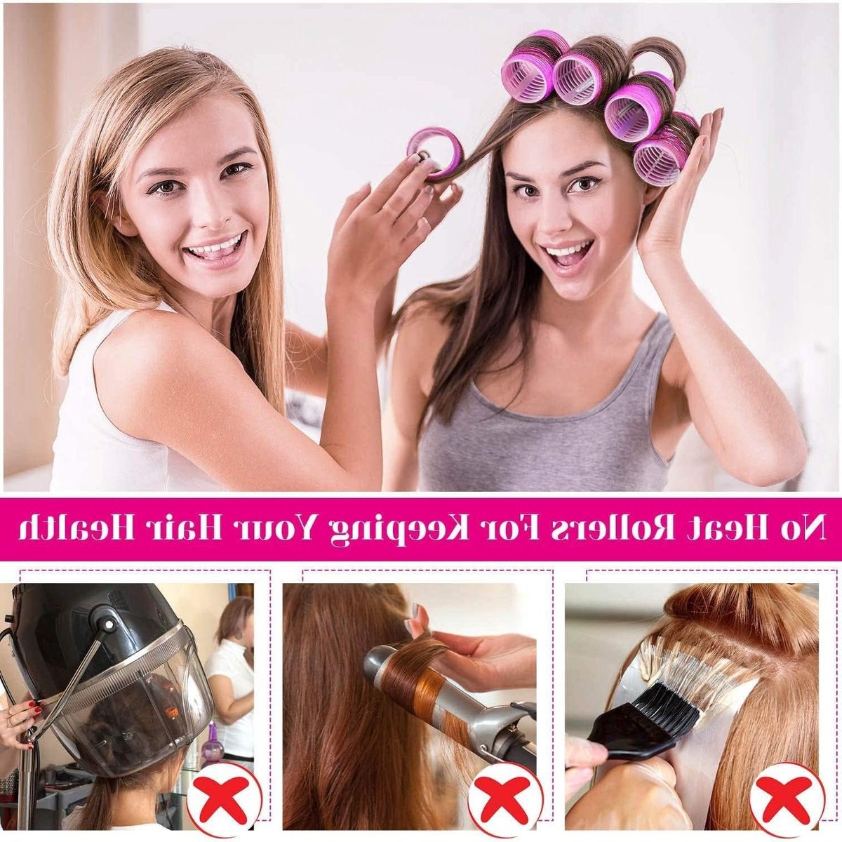 Haarrollers Zelfklevend - Krulspelden Set - Haar Vormgeven - Jumbo Maat - 36 Stuks - Blauw