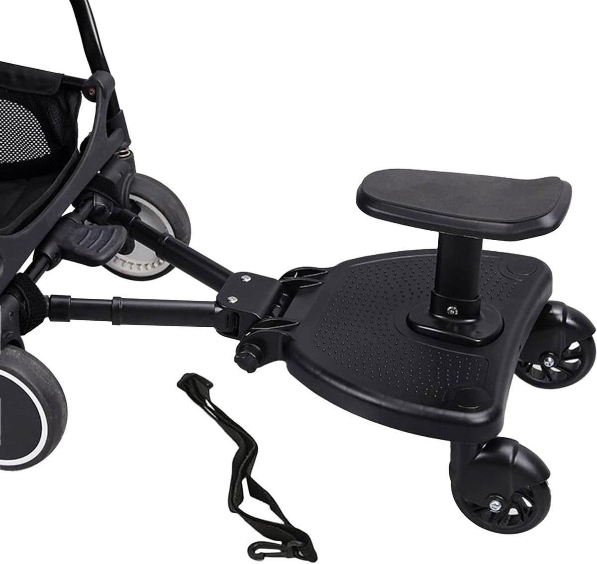 Kinderwagen Plank met Zitje - Meerijdplank Buggy - Praktisch Vervoer - In Hoogte Verstelbaar