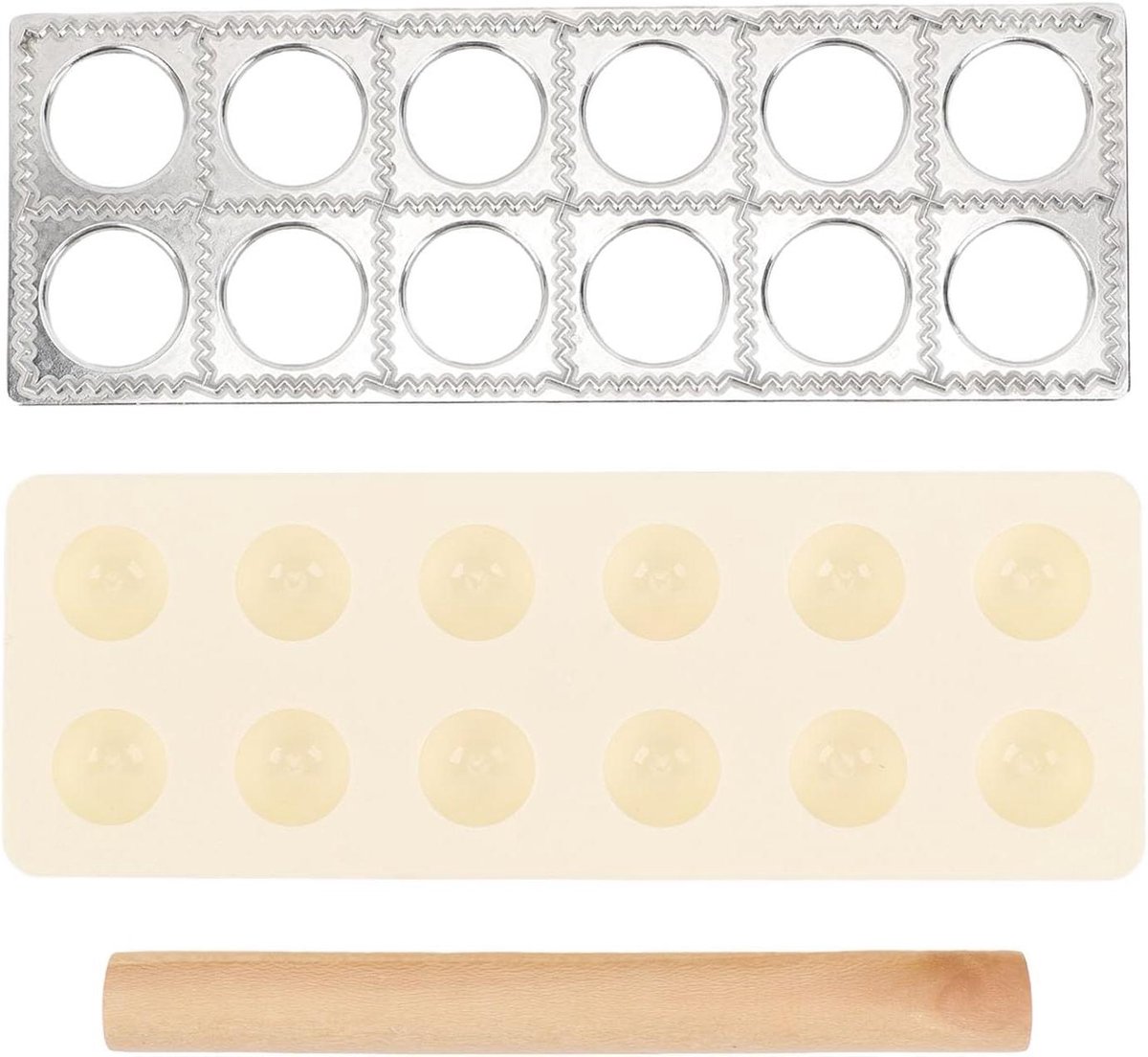 Ravioli Maker Set - Pastamaker Knoedelvorm - Thuis Pasta Maken - 12 Ravioli Tegelijk