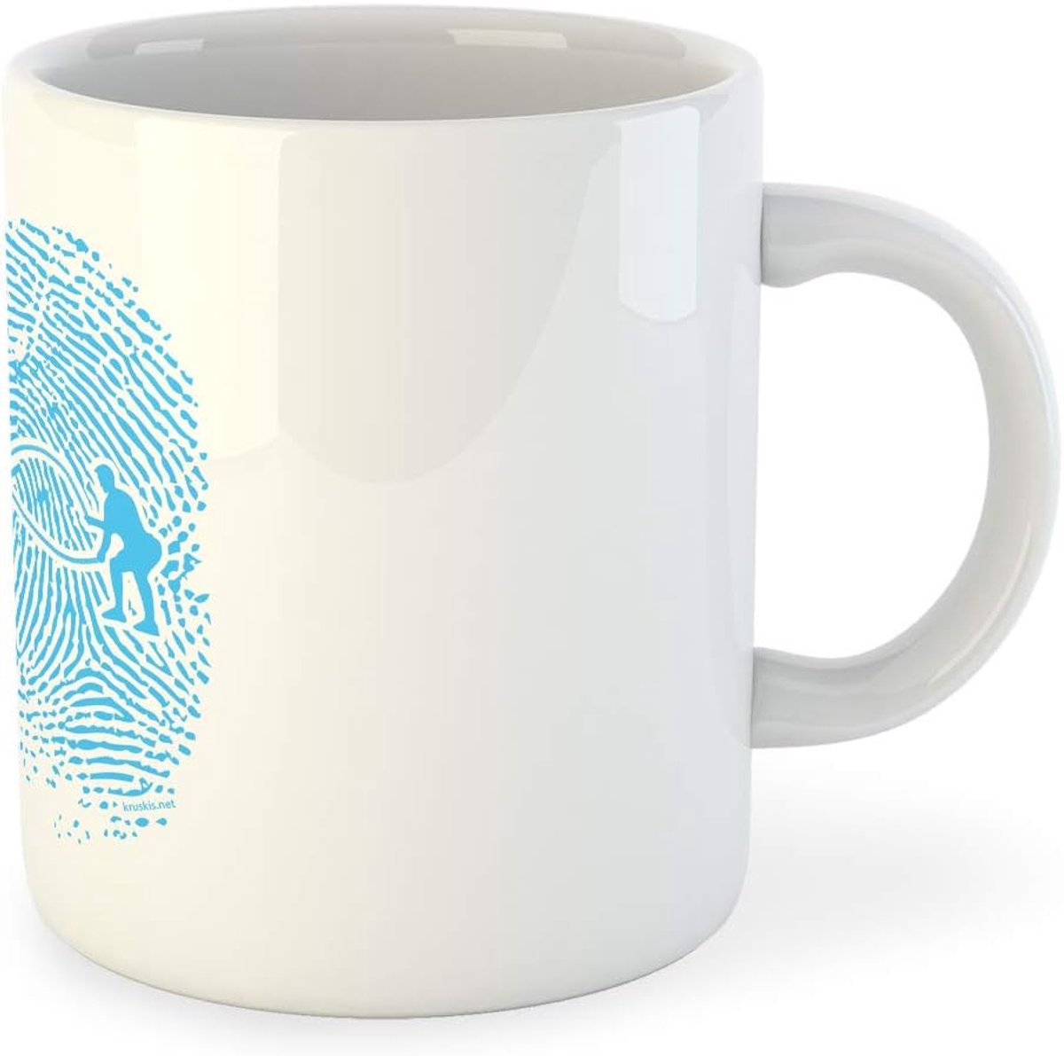 Theemok - Koffiemok Mok - Dranken Serveren - Uniek Vingerafdruk Design - 325 ml - Wit