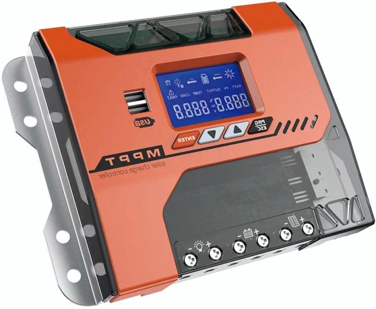 Zonne-laadregelaar - Acculader MPPT - Zonne-energie Opladen - Maximale Tracking Efficiëntie - 40A - Zwart