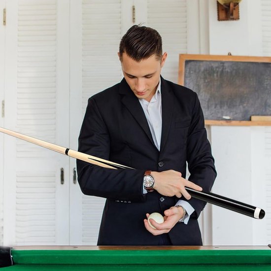 Biljartkeu - Poolstick Tafelkeu - Biljart Spel Verbeteren - Handgepolijst Glad Oppervlak - 145 cm - Houtkleur — afbeelding 2