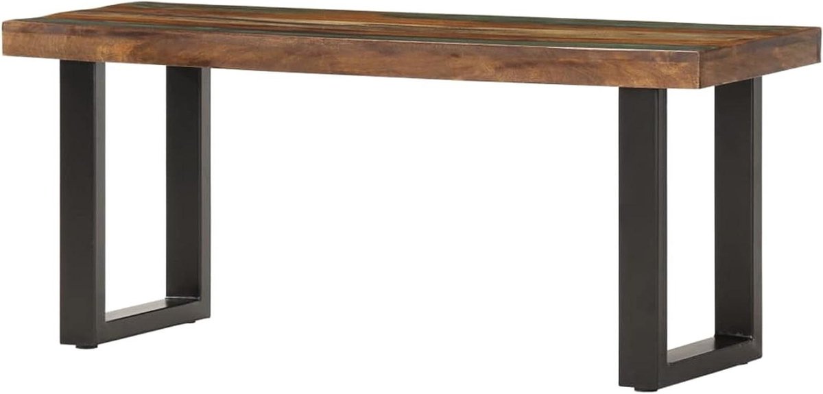Houten Bank - Tuinbank Industriële Stijl - Buiten Zitten - Gemaakt van Oud Hout - 110 cm - Niet gespecificeerd