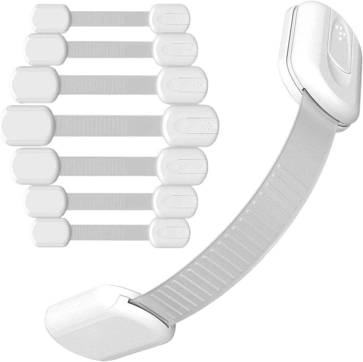 Kast Kinderslot - Babybeveiliging Meubelsloten - Kinderen Buiten Houden - Boorvrije Installatie - 16.5 x 20.5 x 2 cm - Wit
