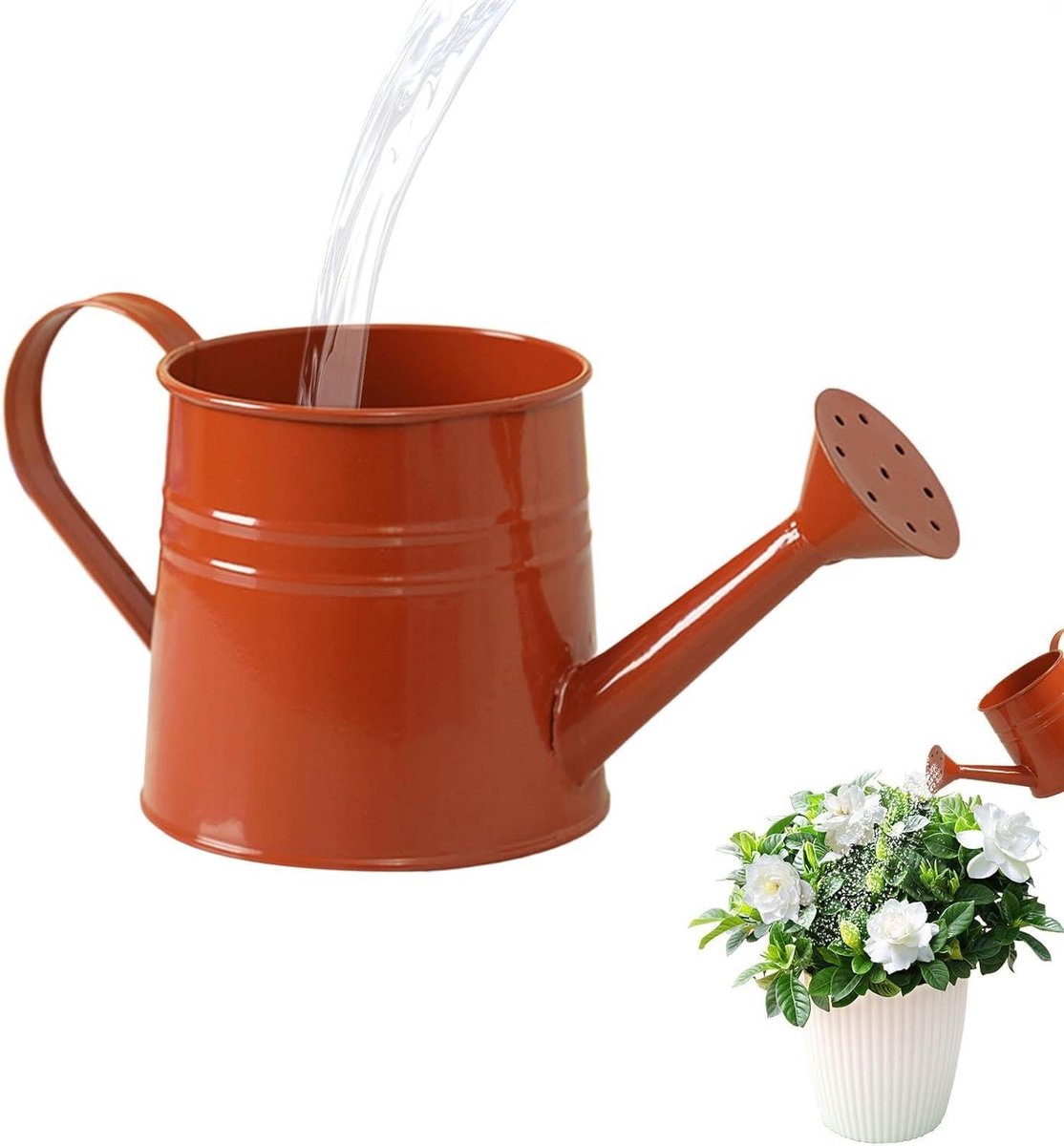 Gieter Kamerplanten - Waterkannetje Binnen - Planten Water Geven - Lange Nauwe Tuit - 1 Liter Inhoud - Oranje