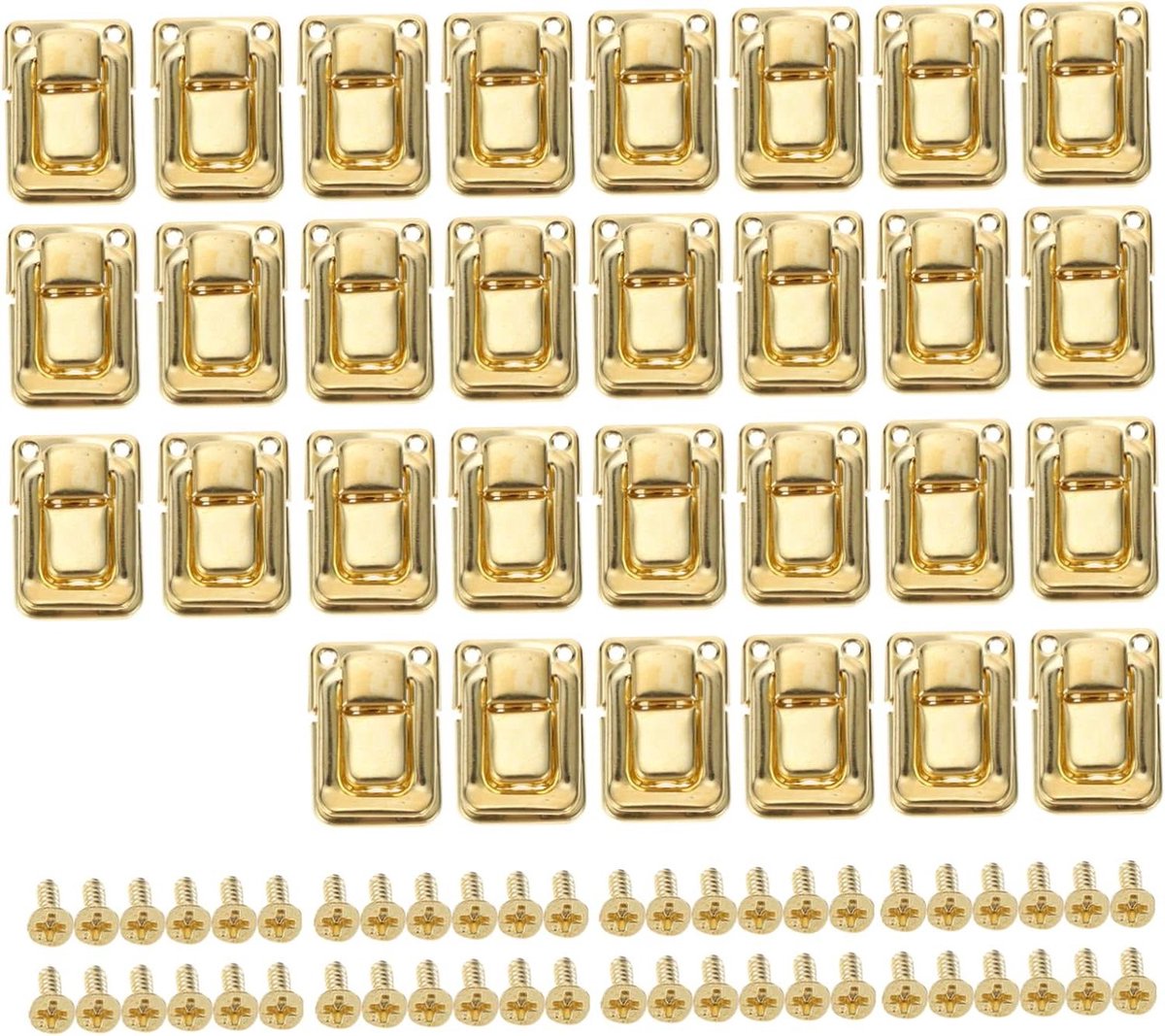 Houten Kist Sluitingen - Metalen Sluitingen Kistjes - Kisten Sluiten - Vintage Design - 33 x 25 x 10 mm