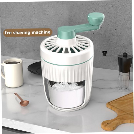 IJsbreker Handmatig - Sneeuwkegelmachine IJsmachine - Drankjes Maken - Afneembare Glazen Container - 23 x 13 cm - Groen — afbeelding 3
