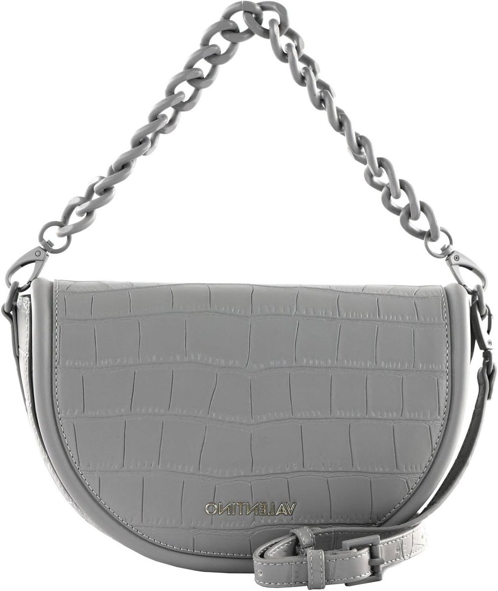 Schoudertas - Crossbody tas Handtas - Dagelijks gebruik - Croco lederlook - 24 x 17 x 8 cm - Grijs
