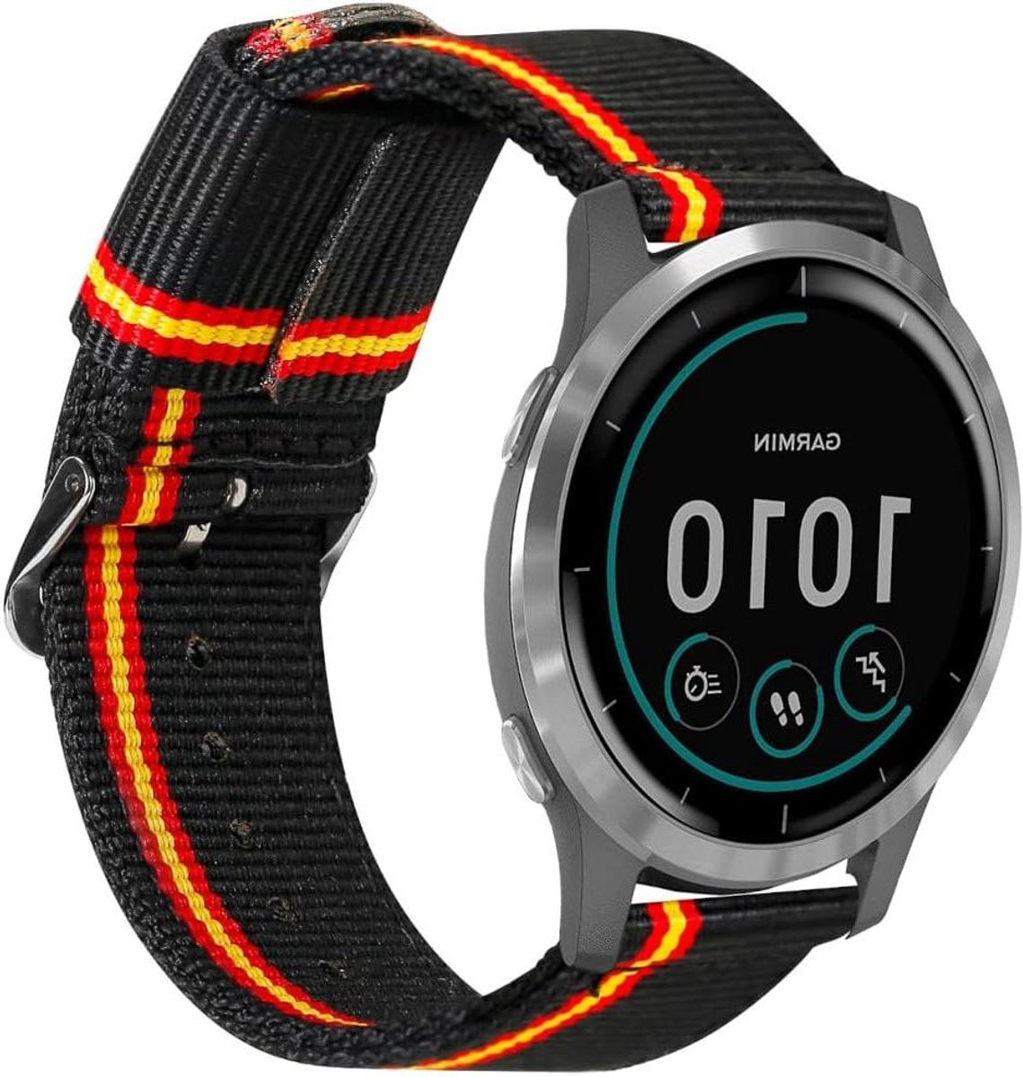 Horlogeband Nylon - Polsband Sportief - Smartwatch Gebruik - Ademend Materiaal - 150-220mm - Spaanse Vlag Kleuren