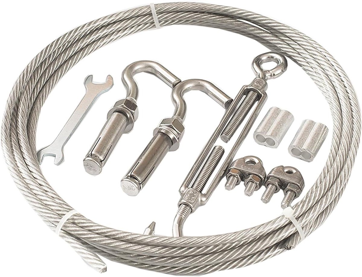 Roestvrijstalen Kabeltouw - Waslijn Draad - Buiten Ophangen - 304 Roestvrij Staal - 5 Mm Diameter - Zilver