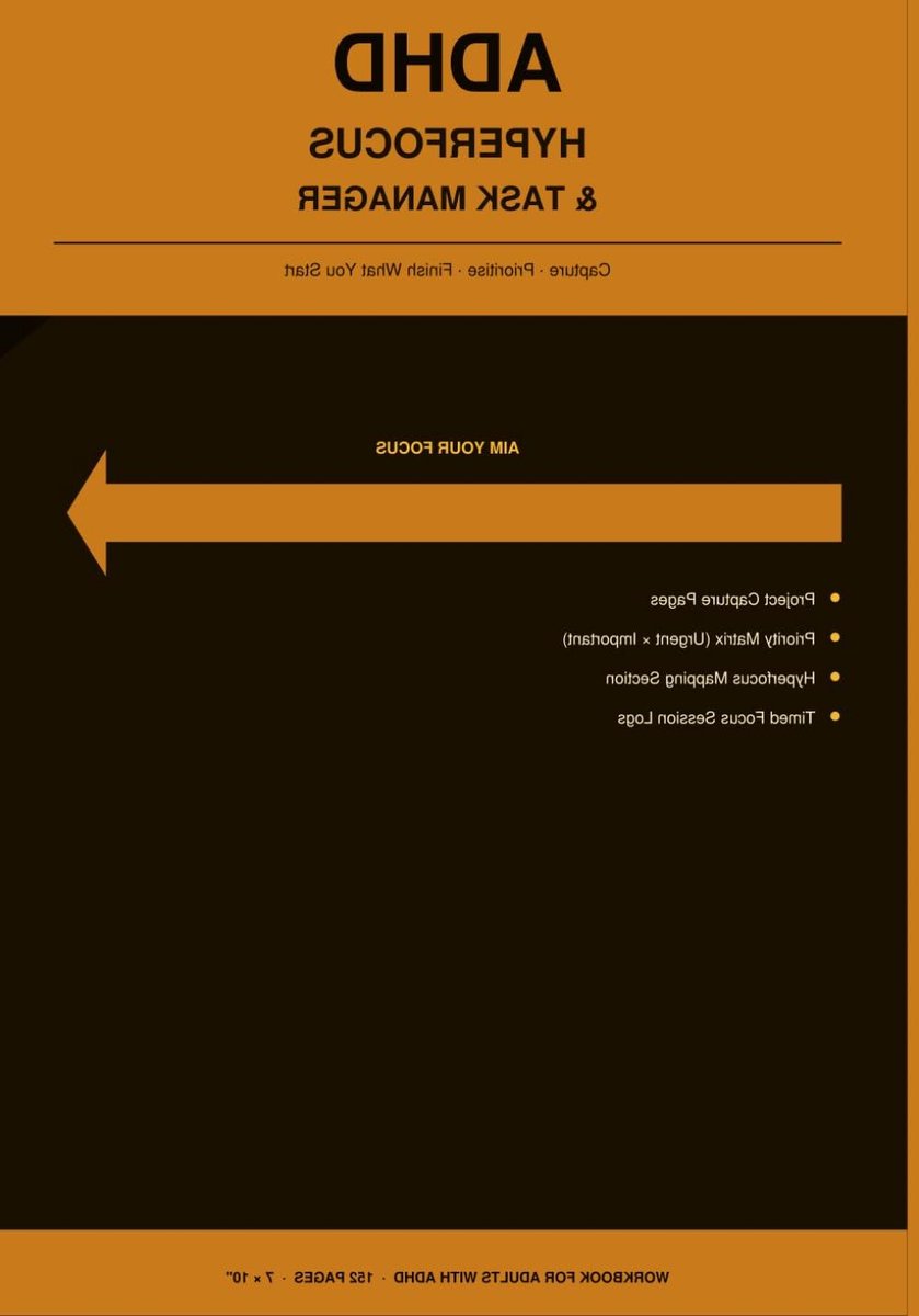 ADHD Hyperfocus Task Manager - Werkboek Volwassenen ADHD - Taken Voltooien - Aandacht Volgt Systeem - 25.4 cm - Niet gespecificeerd