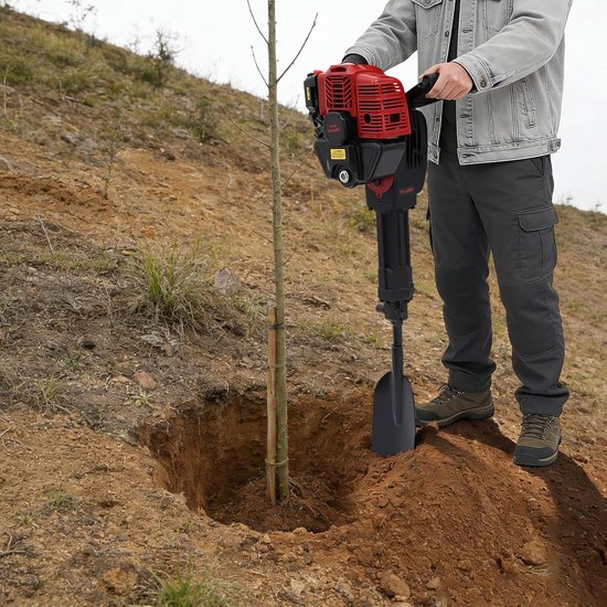 Tuinboomgraafmachine - Grondfrees Tuinboor - Boomtransplantatie Wortelsnede - Krachtige 52CC 2-takt motor - 108 cm - Zwart — afbeelding 2