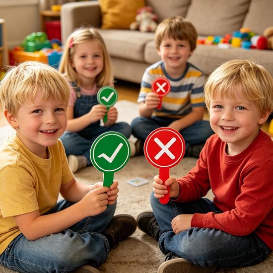 Keuzepaletten - Antwoordborden Ja Nee - Interactief Leren - Dubbelzijdig Ontwerp - 15 x 2 x 5 cm - Rood Groen — afbeelding 5