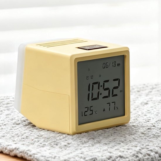 Kinderwekker LED Display - Nachtlamp Klok - Kinderen Wakker Maken - Speelse Ochtendroutine - 10W cm - Licht Geel — afbeelding 4