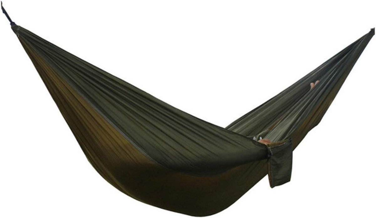 Camping hangmat - Dubbele hangmat - Ontspannen buiten - Lichtgewicht ontwerp - 260x140 cm - Groen camel