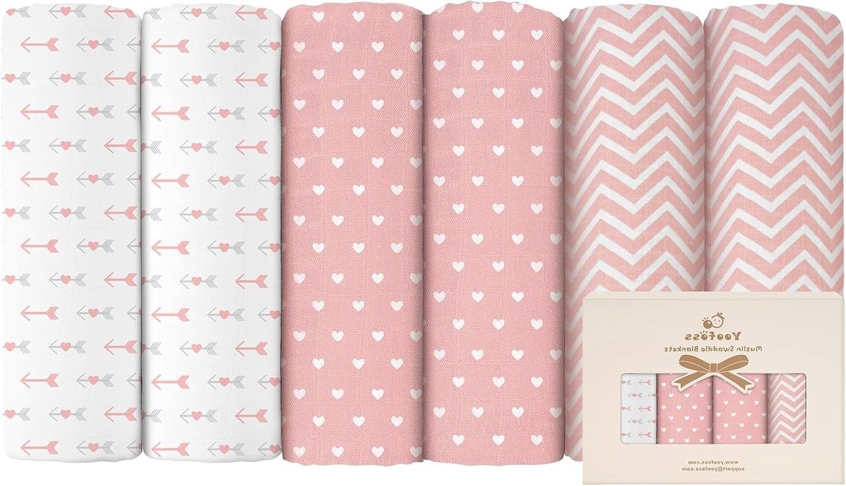 Set van 6 Baby Muslin Doeken 70 x 70 cm | Katoenen Absorberende Doekjes voor Pasgeborenen, Baby's en Peuters