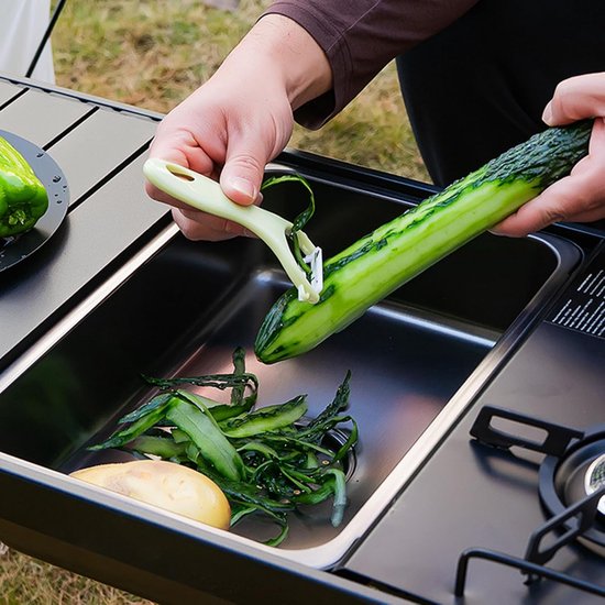 Camping wastafel - Draagbare spoelbak - Buiten koken - Geïntegreerd afvoersysteem - 379 x 287 x 115 cm - Zilver van Camping — afbeelding 3