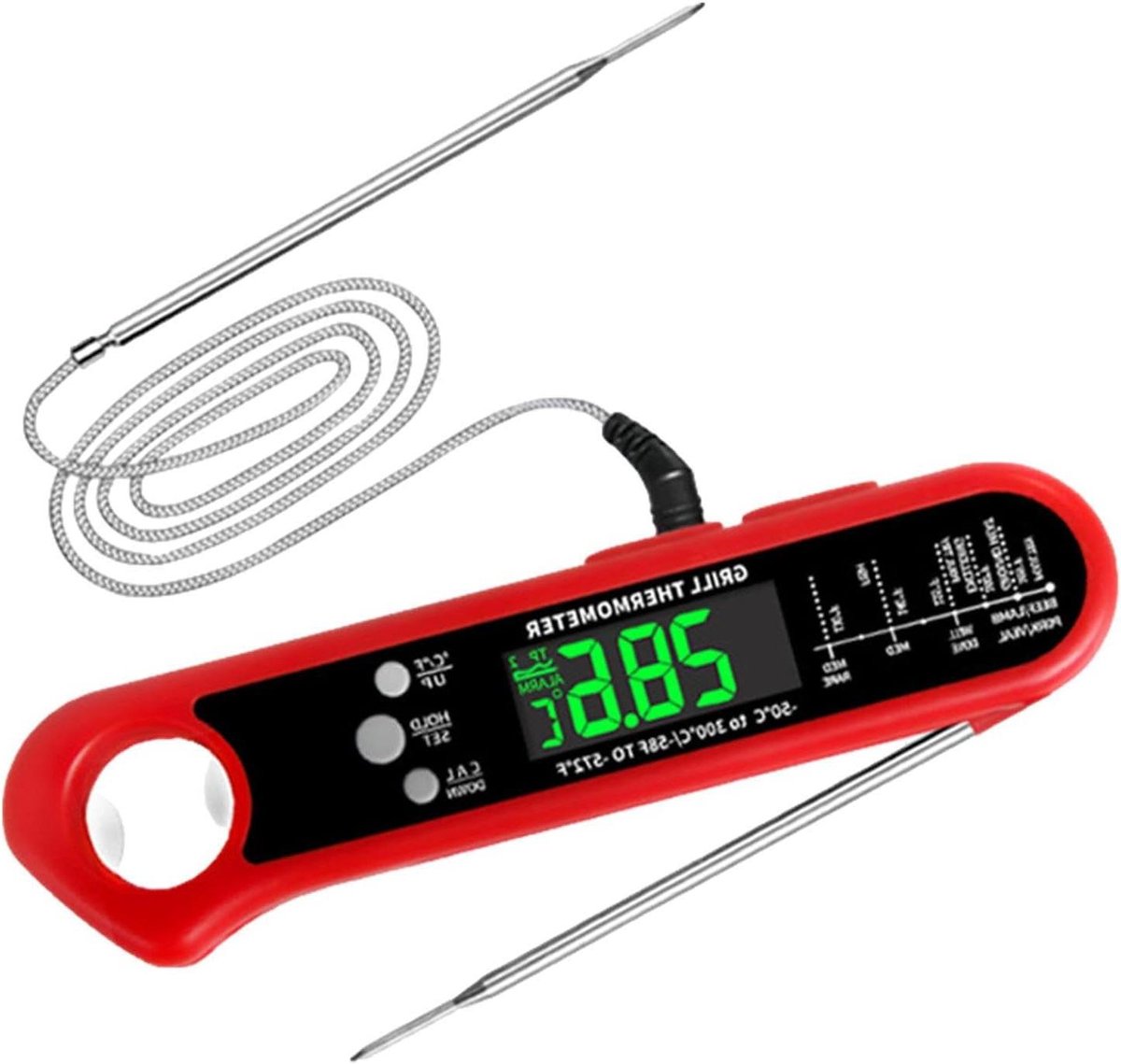Digitale Vleesthermometer - Voedselthermometer Oven - Barbecue Grillen - Snelle Meting 3 Seconden - -50 tot 300°C - Zwart