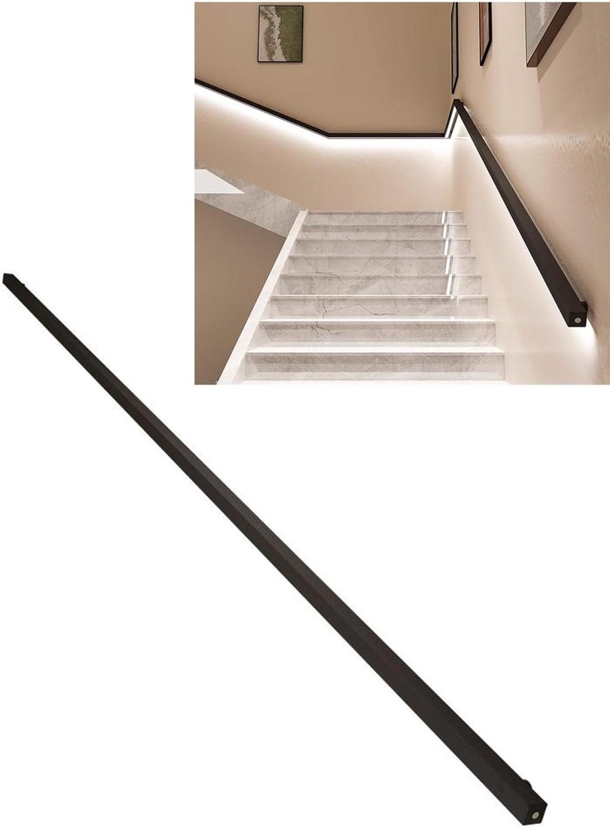 Trapverlichting Kit - Geleiderail Verlichting - Veilig Traplopen - Geïntegreerde LED - 3.3ft - Zwart