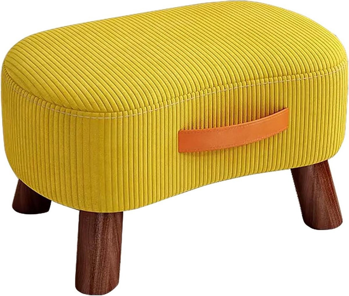 Gestoffeerde Ottomaanse Voetsteun - Opstapkruk Krukje - Voeten Ontspannen - Huidvriendelijke Linnen Stof - 43D x 31W x 25H cm