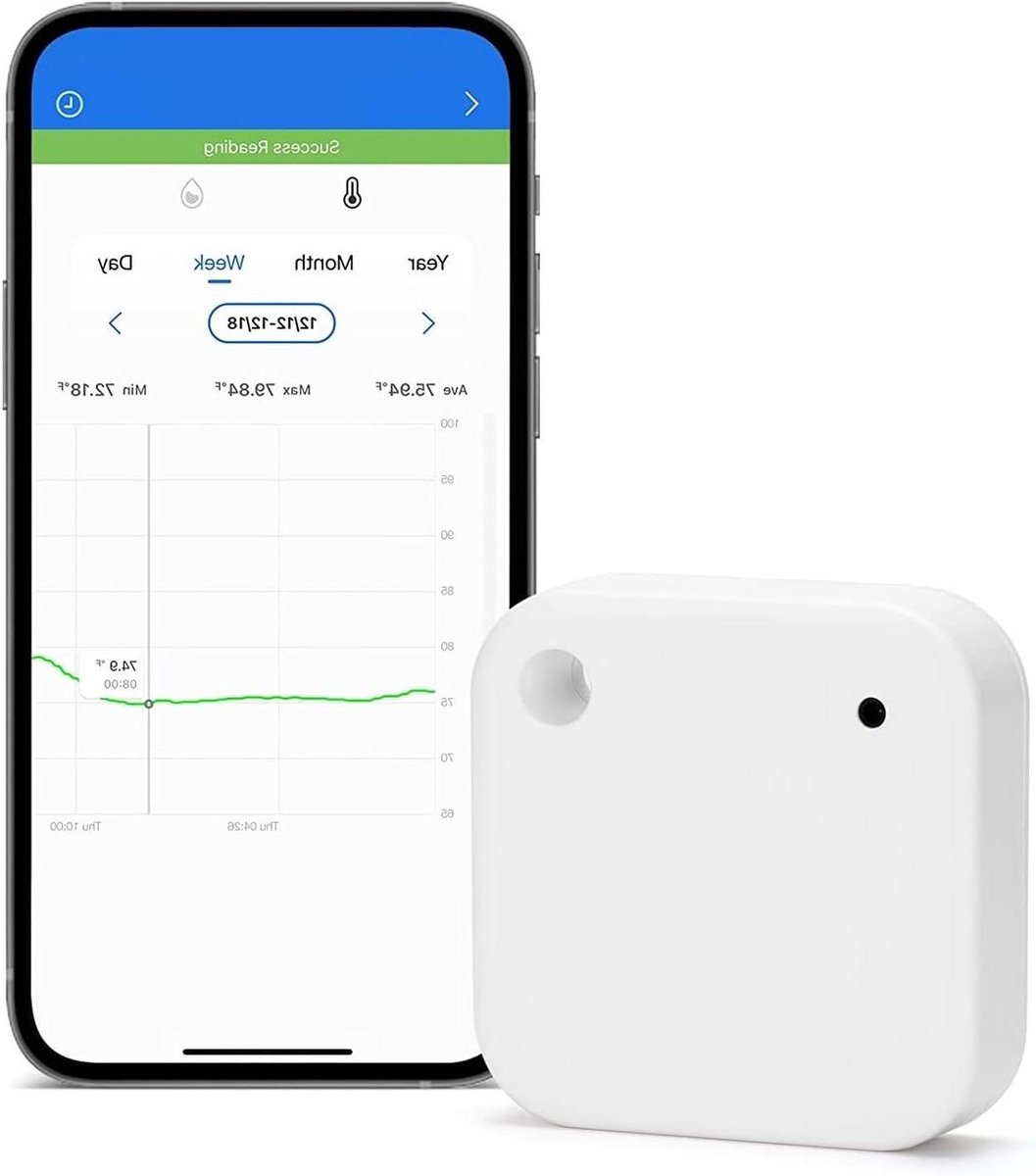 Temperatuur Vochtigheid Sensor - Hygrometer Thermometer - Slim Huis Monitoren - Bluetooth Data Logger - 30 Meter Bereik - Wit