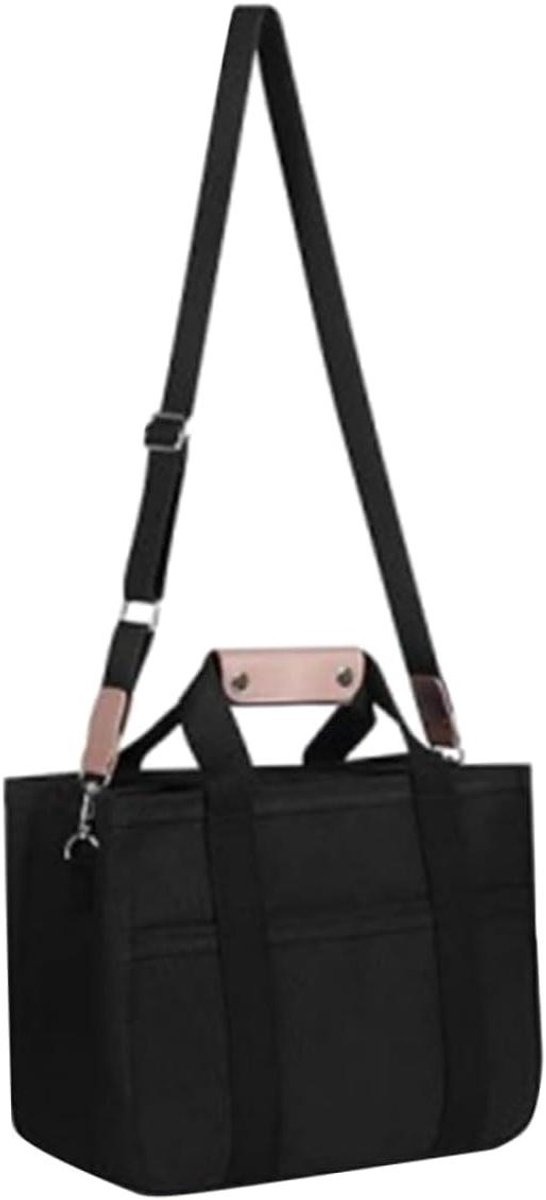 Dames Handtas - Schoudertas Canvas - Strand Bezoek - Ruime Capaciteit - 30 x 24 x 15 cm - Zwart