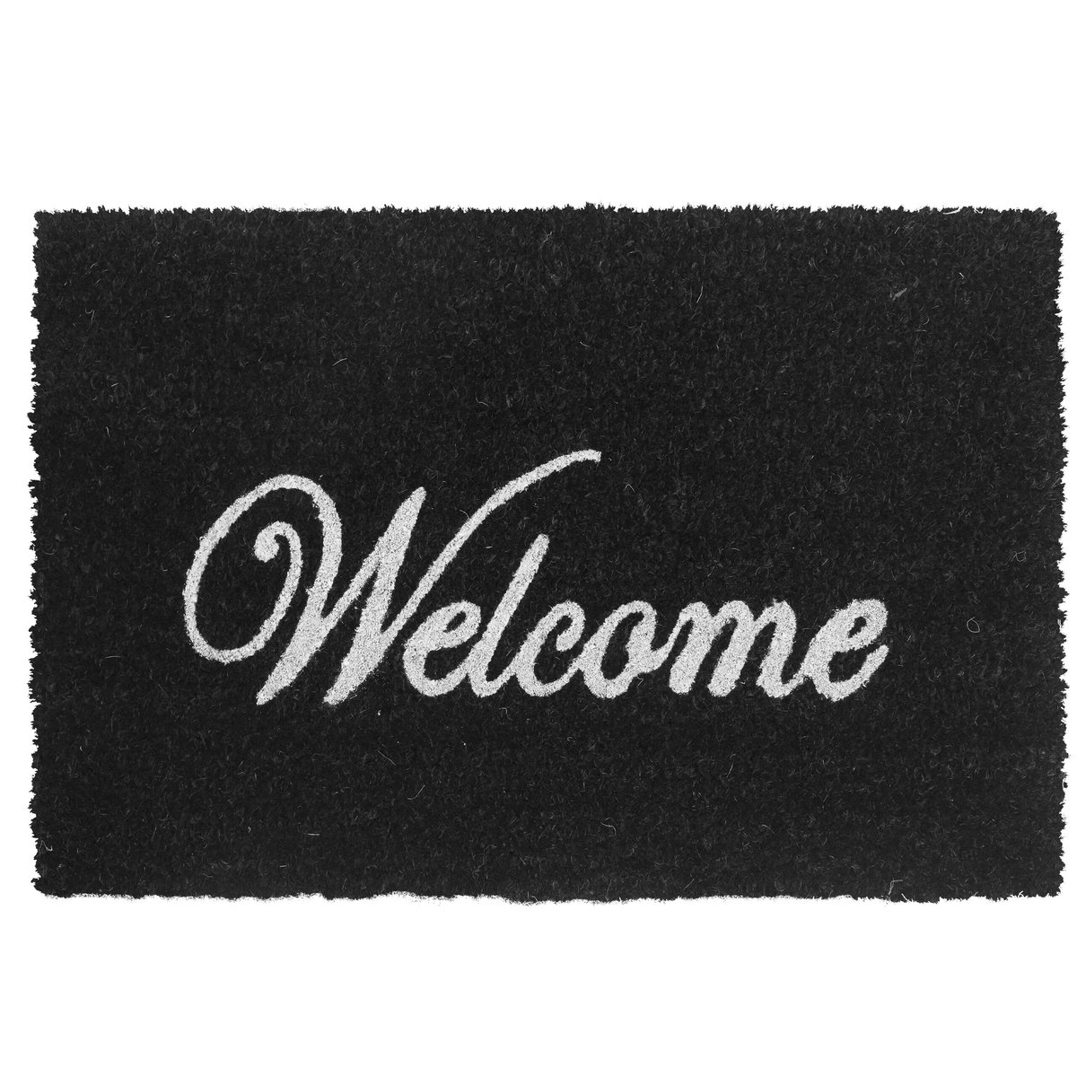 Deurmat kokos - welcome - 60 x 40 cm - antislip - zwart