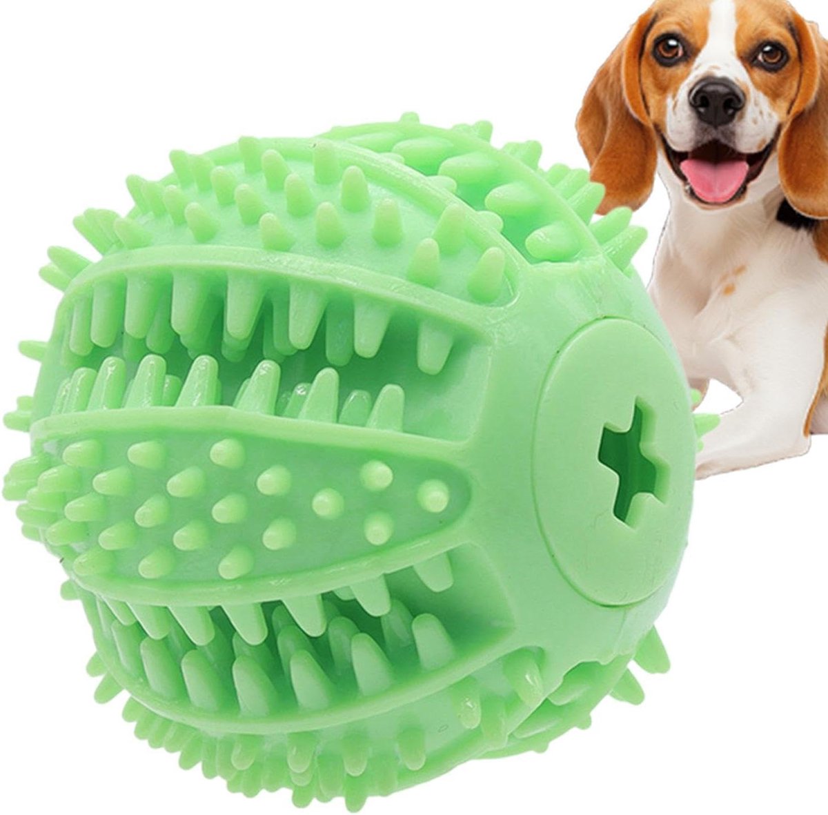 Hondensnackbal - Traktatiebal Hondenspeeltje - Interactief Spelen - Zelfnivellerend Voedseldispenser - 67 cm - Groen