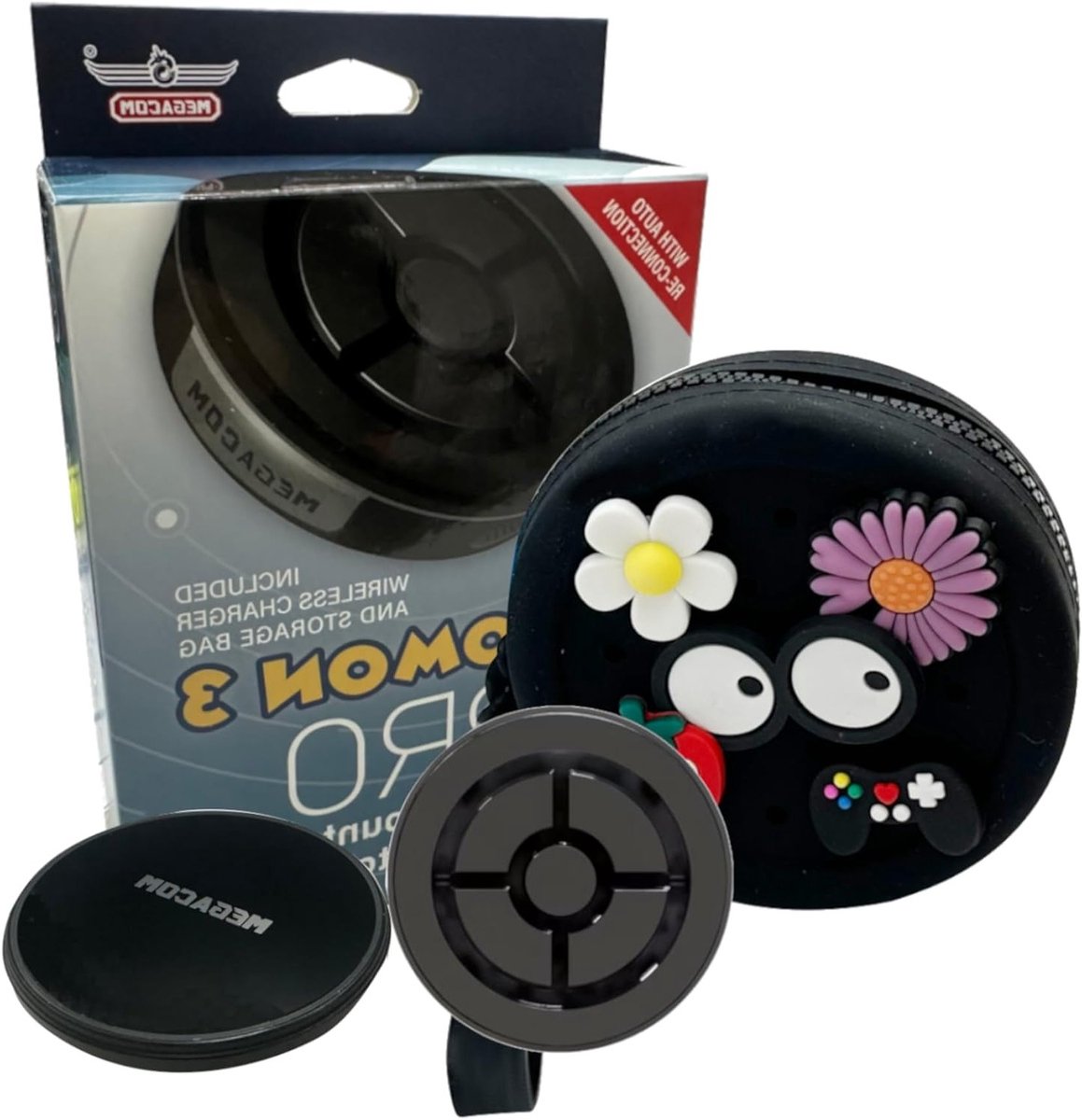 DuoMon 3 Pro Versie - Draadloos Opladen, Automatische Rotatie en Dual Accounts Bluetooth Apparaat voor Pokémon Go, 20m Bereik, Compatibel met iOS en Android