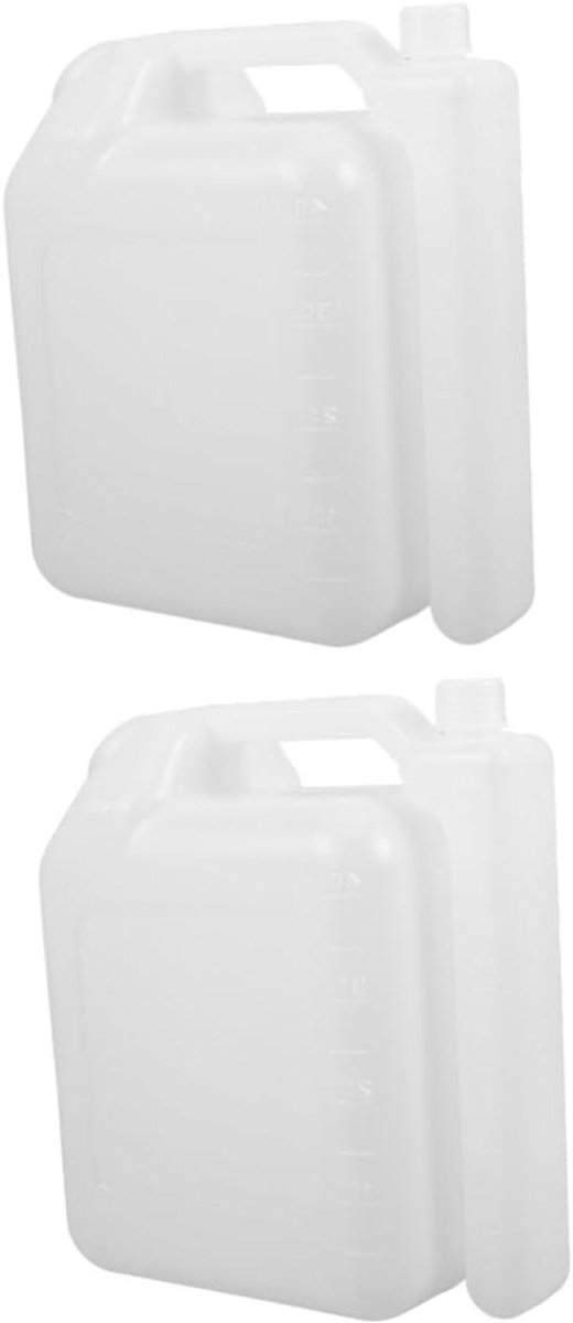 Mengfles 2 Stuks - Olie Container - Motoren Bijvullen - Gemakkelijk Gieten - 4 Liter Inhoud - Wit
