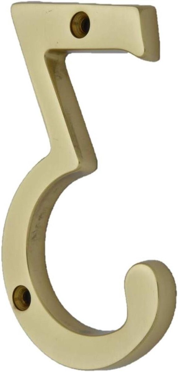 Huisnummer Messing - Traditioneel Huisnummer - Huis Herkenbaar Maken - Zwaar Gesmeed - 6 Inch - Gepolijst Messing