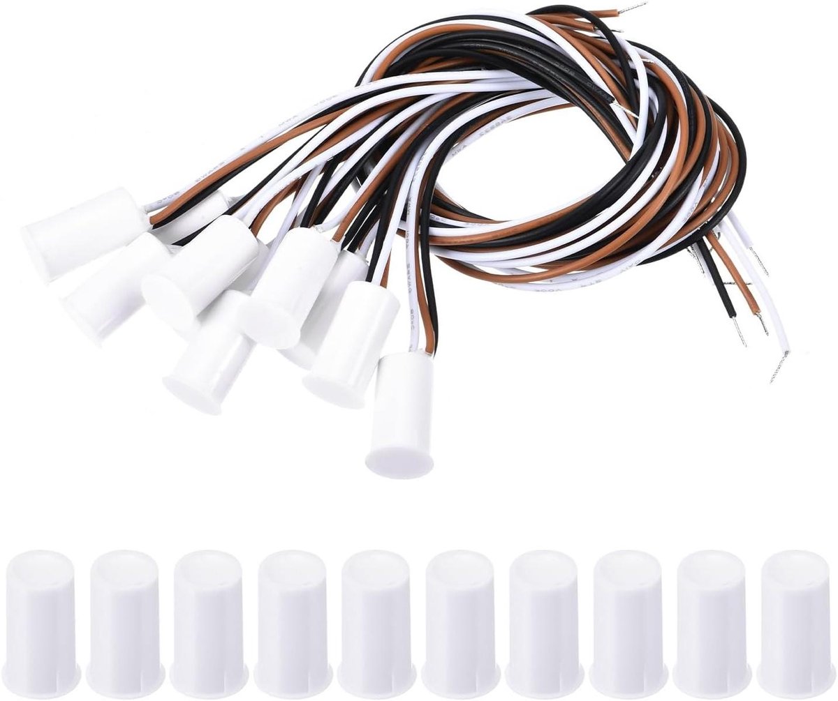 Magnetische Reed Switch - Alarm Contact Sensor - Beveiliging Thuis - Bedraad Flush Mount - 10mm x 17mm - Wit