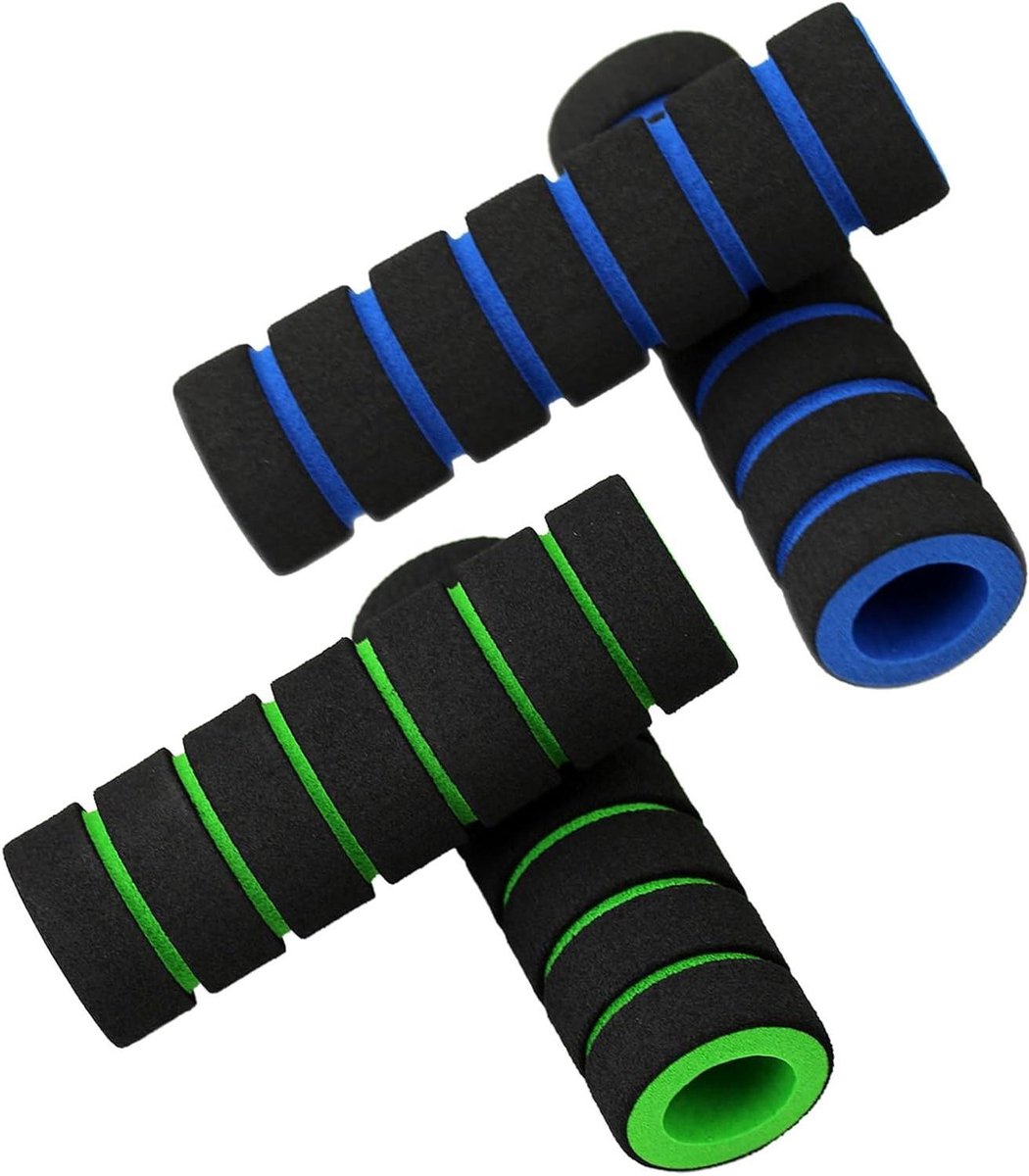 Fiets Stuurhoezen - Handvat Covers - Comfortabel Fietsen - Schokabsorberend Spons - 2 Paar - Blauw Groen