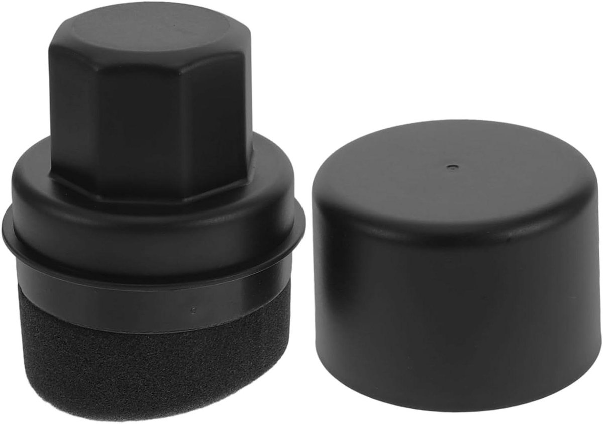 Spons Applicator - Bandenspons - Banden Onderhoud - Gebogen Borstelkop - 12x8.5x8.5cm - Zwart