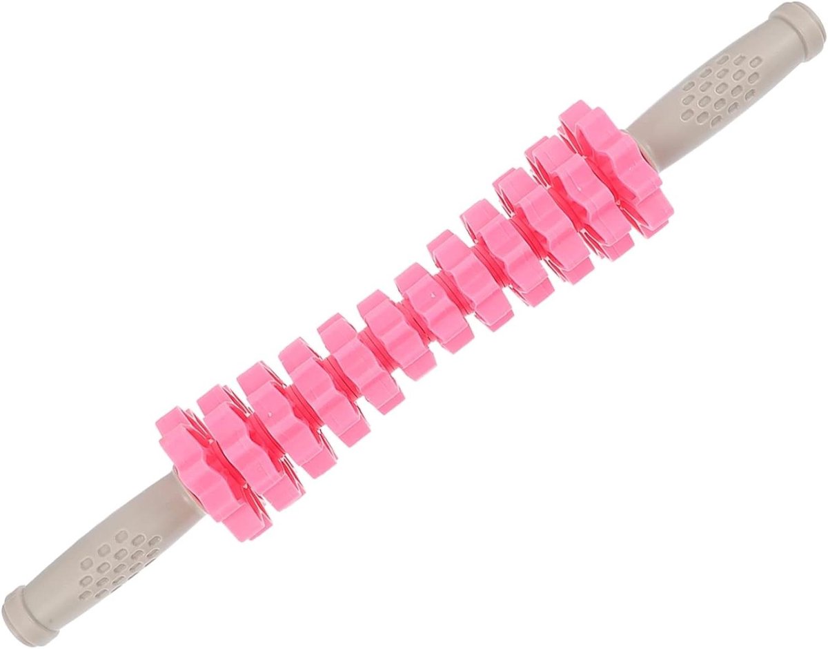 Massagerol Tandwiel - Spierroller Stok - Spierherstel Bevorderen - Fijn Polijst Proces - 43.5 cm Lengte - Roze