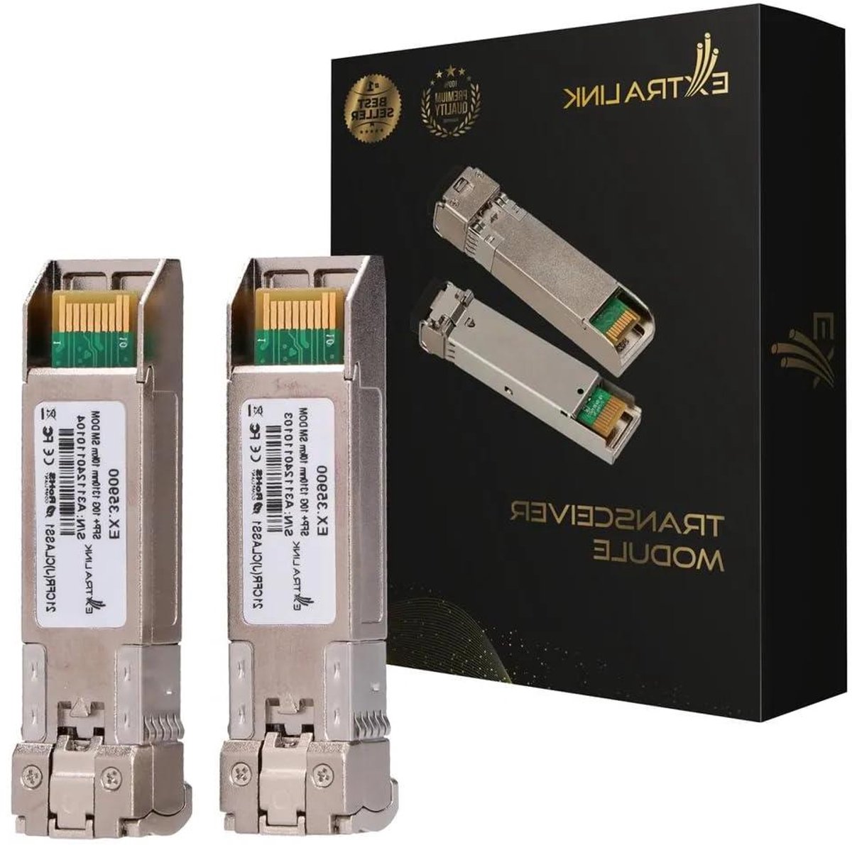 Glasvezel Zendontvanger - SFP Module - Netwerkverbinding Maken - 10 km Bereik - 10 Gb/s - Metaal